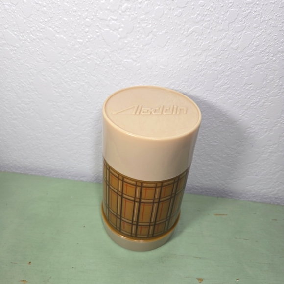 Aladdin Best Buy Brown Plaid Thermos Pint Wide Mouth - Picture 1 of 6